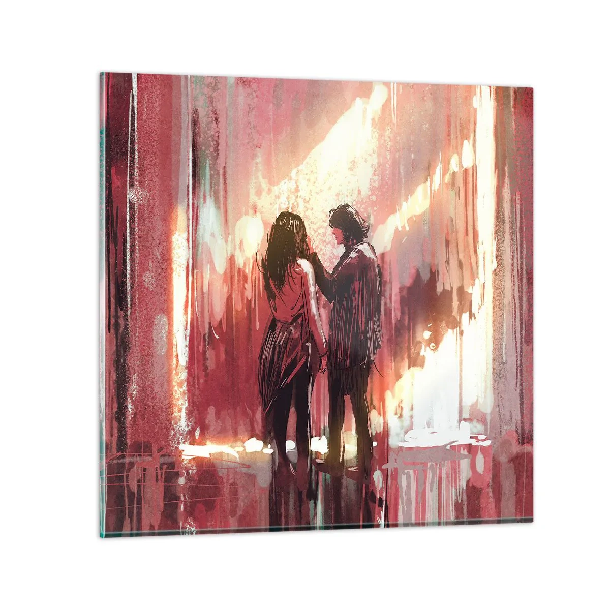 Tablou pe sticlă - Spectacolul etern al iubirii - 70x70 cm