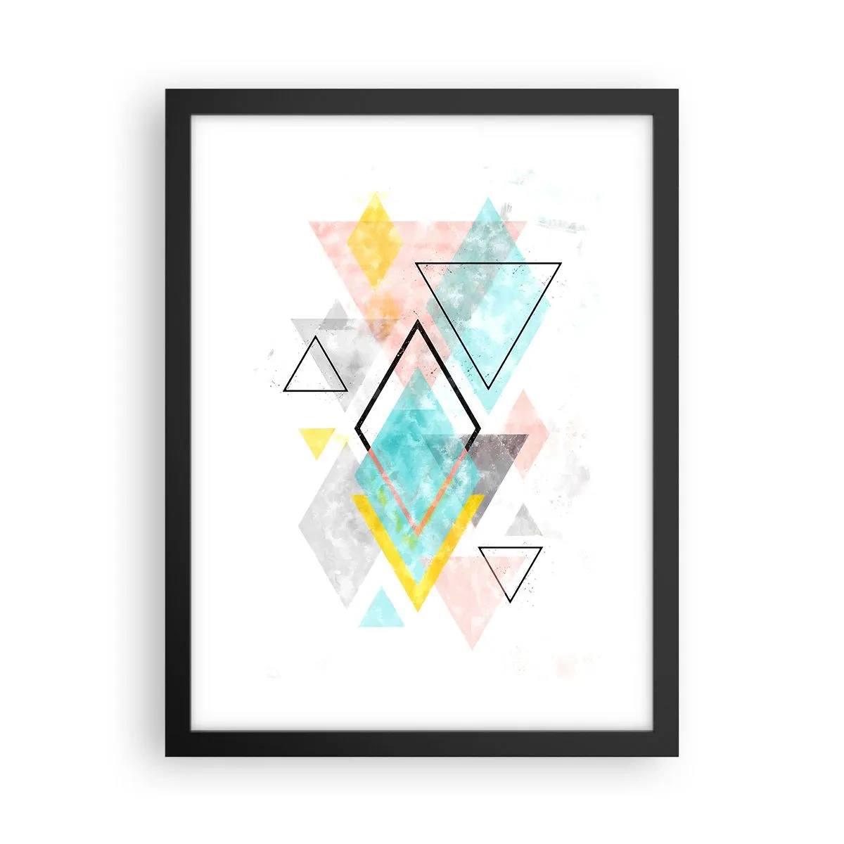 Poster în ramă neagră - Joc geometric - 30x40 cm
