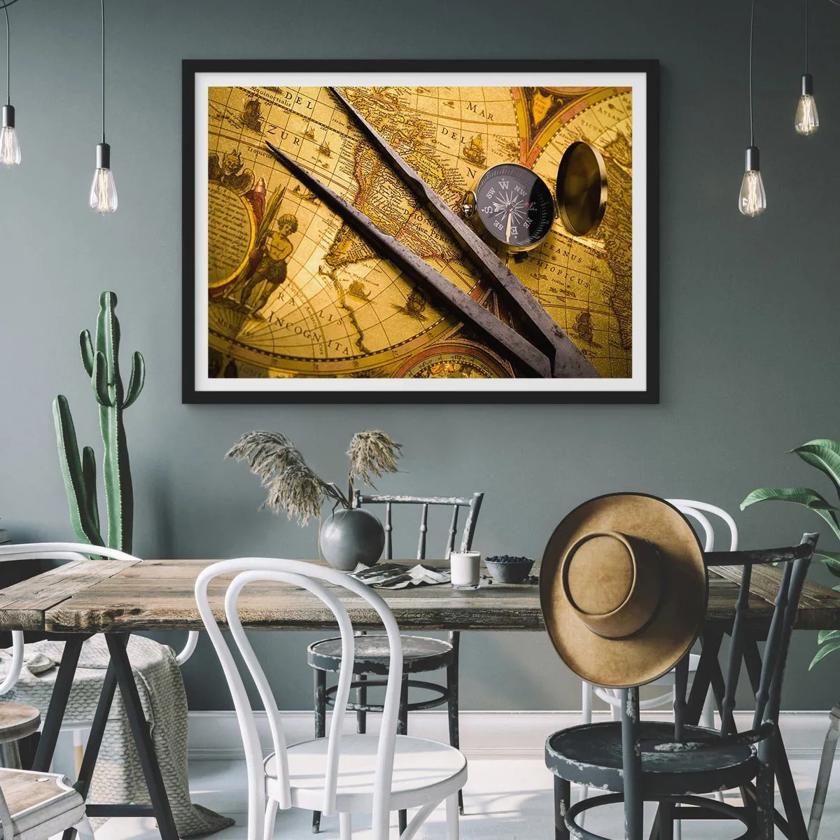 Poster în ramă neagră - Unde sunt aceste comori? - 50x40 cm