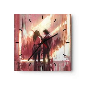 Ceas de perete - Ceas pe sticlă - Spectacolul etern al iubirii - 30x30 cm