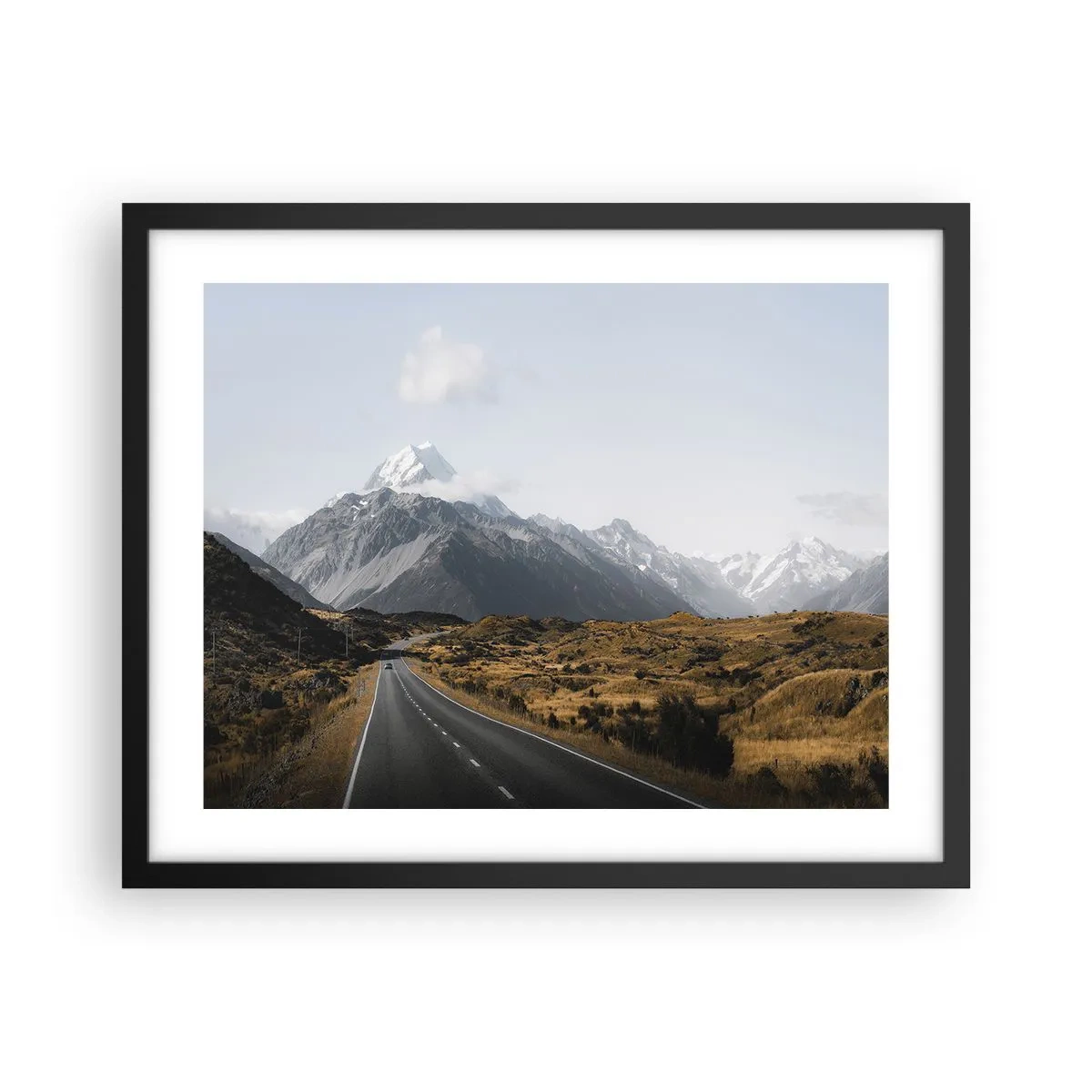 Poster în ramă neagră - Drumul spre inima munților - 50x40 cm