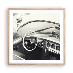 Poster în ramă de stejar deschis - E timpul pentru cei bogați - 50x50 cm