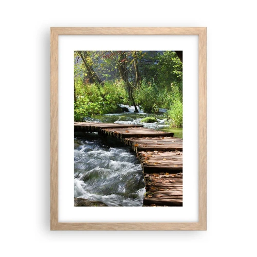 Poster în ramă de stejar deschis - Cascadă spumoasă - 30x40 cm