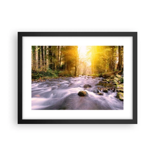 Poster în ramă neagră - Malachit în rame de argint și aur - 40x30 cm