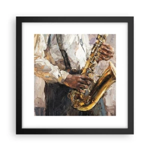 Poster în ramă neagră - E timpul pentru a cânta solo - 30x30 cm