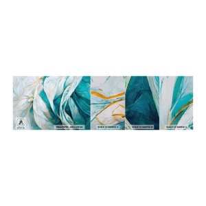 Mostră tapet Premium Sand - Abstractul albastru cu motiv auriu - Bucată, Art Deco, Subtil - 100x30 cm