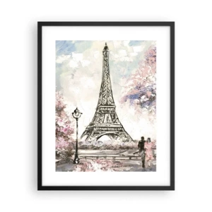 Poster în ramă neagră - Plimbare în aprilie la Paris - 40x50 cm