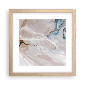 Poster în ramă de stejar deschis - Meandre albastre sub alb - 30x30 cm