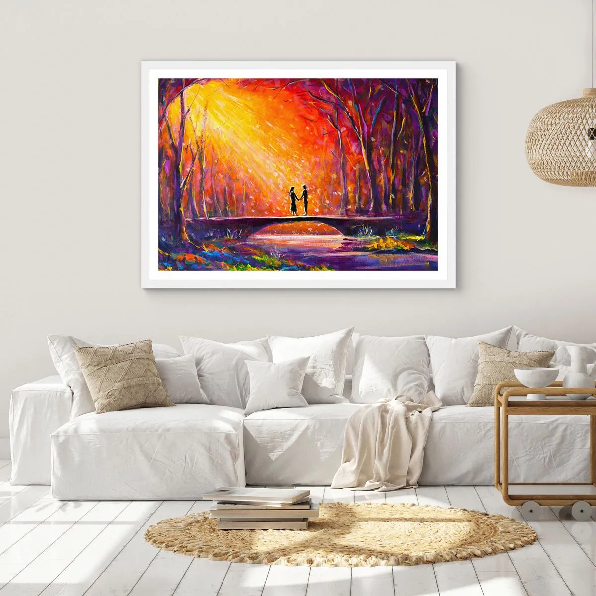 Poster în ramă albă - Și cerul îi iubește - 100x70 cm