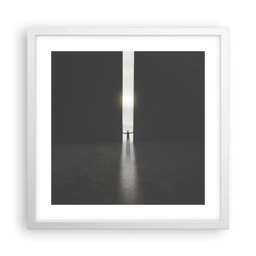 Poster în ramă albă - Un pas spre un viitor luminos - 40x40 cm
