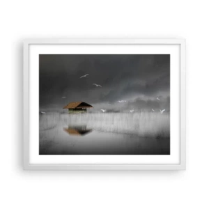 Poster în ramă albă - Adăpost de ploaie - 50x40 cm