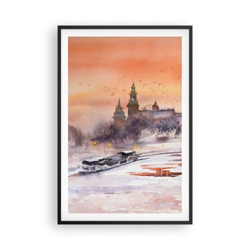 Poster în ramă neagră - Apus de soare regal - 61x91 cm