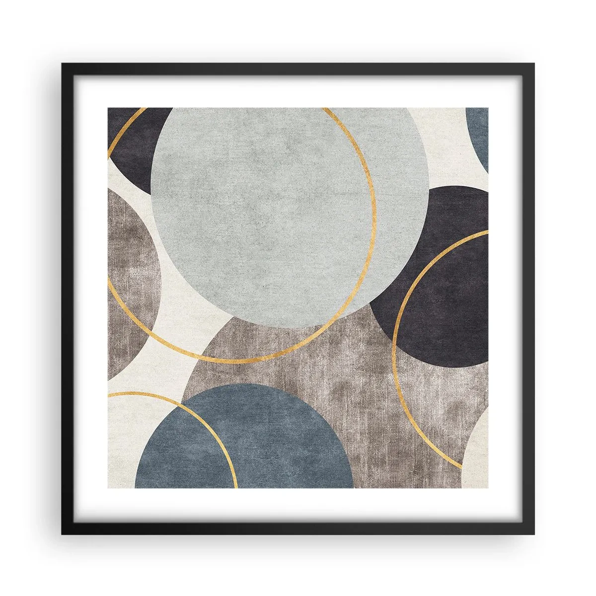 Poster în ramă neagră - Roată cu roată - 50x50 cm