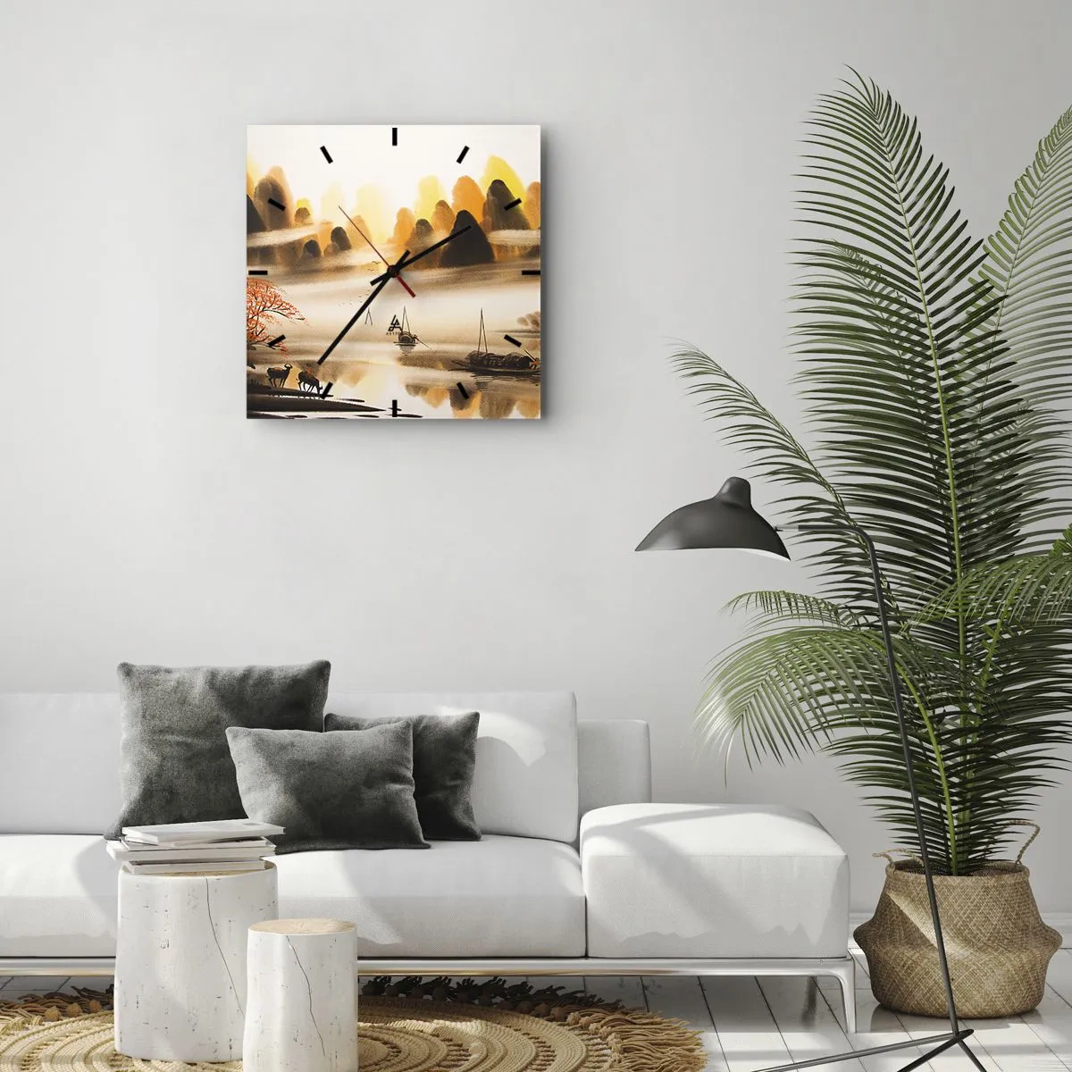 Ceas de perete - Ceas pe sticlă - Mai departe decât Orientul Îndepărtat - 30x30 cm