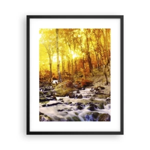 Poster în ramă neagră - Pietre montate în aur și platină - 40x50 cm