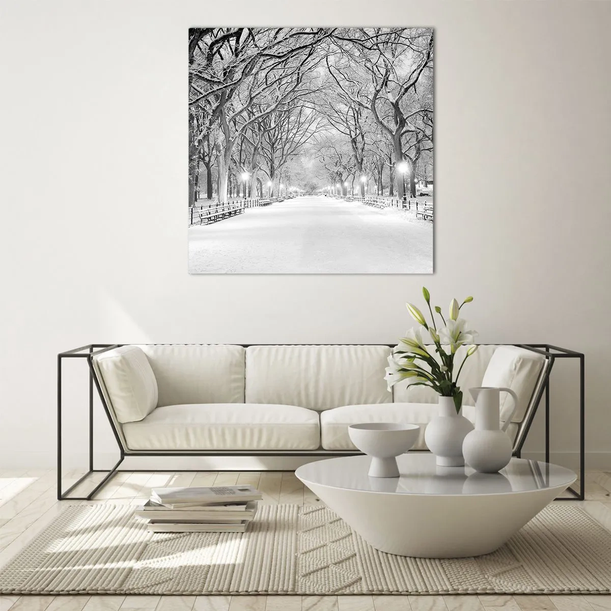 Tablou pe sticlă - Cele patru anotimpuri – iarna - 30x30 cm