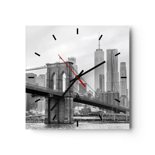 Ceas de perete - Ceas pe sticlă - New York vibes - 40x40 cm