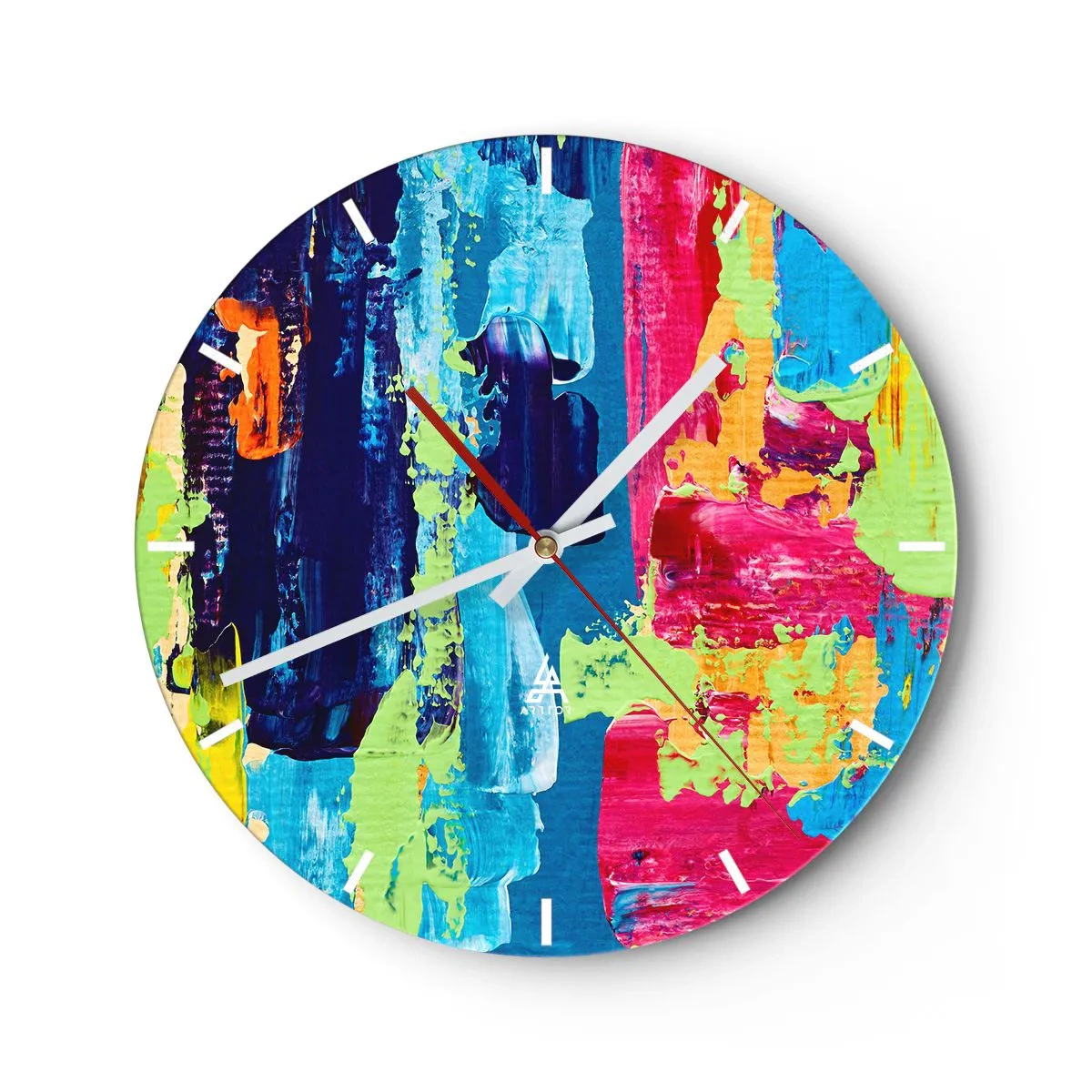 Ceas de perete - Ceas pe sticlă - Viața este frumoasă! - 40x40 cm