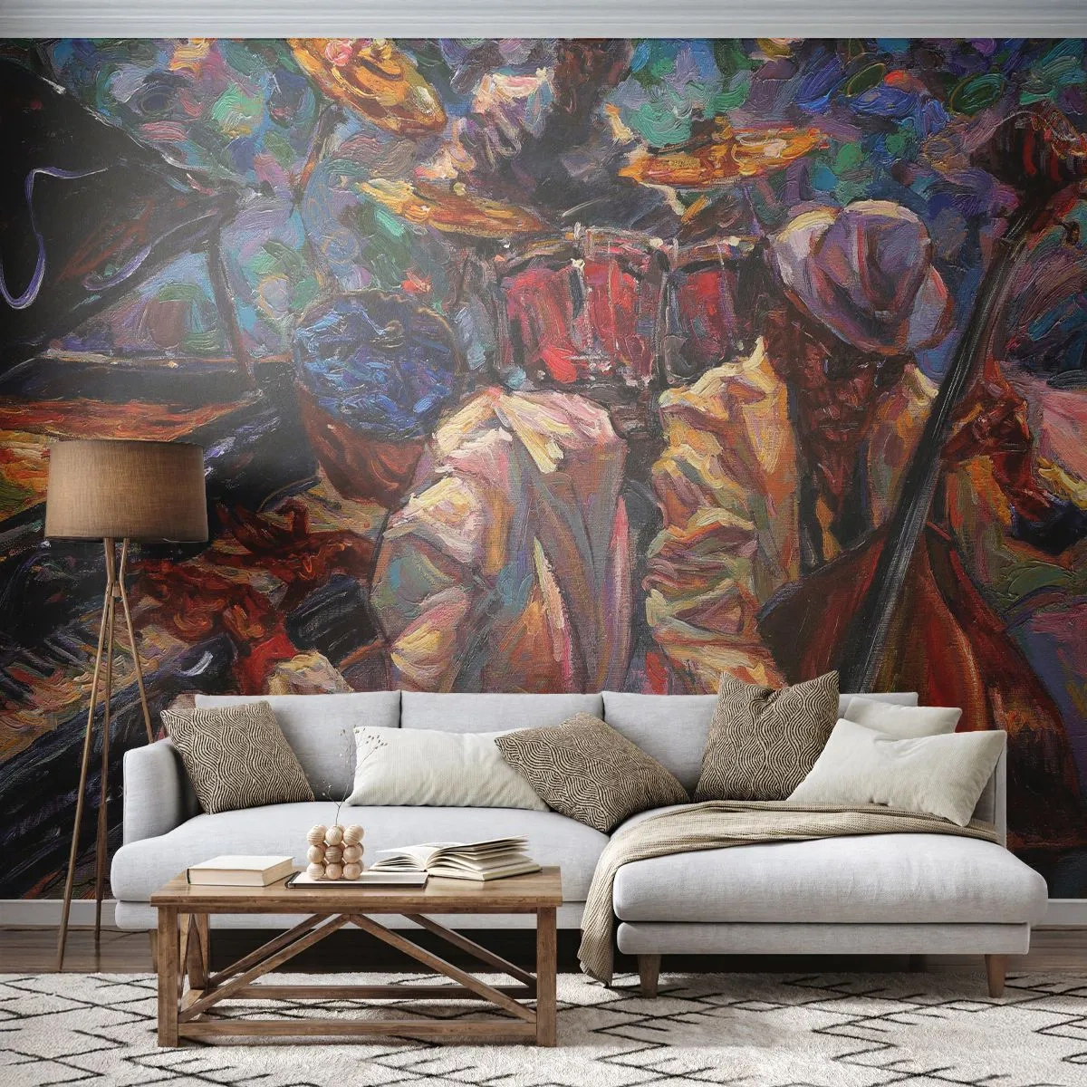 Tapet Premium Canvas - Într-un ritm - Muzică, Jazz, Contrabas - 200x140 cm
