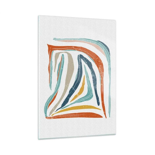 Tablou pe sticlă - Abstracție prietenoasă și zâmbitoare - 50x70 cm