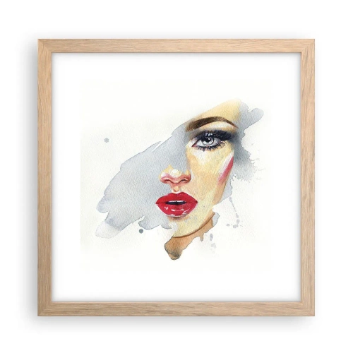 Poster în ramă de stejar deschis - Reflecție într-o picătură de apă - 30x30 cm