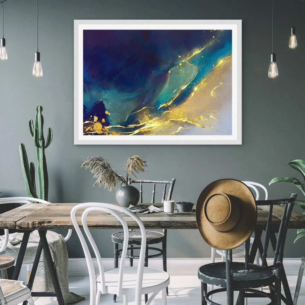 Poster în ramă albă - Baltă de aur - 40x30 cm