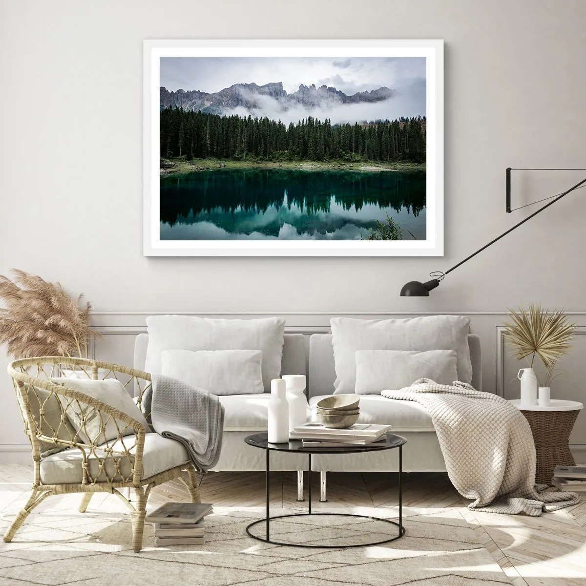 Poster în ramă albă - Liniște, liniște, să nu trezim apa care doarme... - 40x30 cm