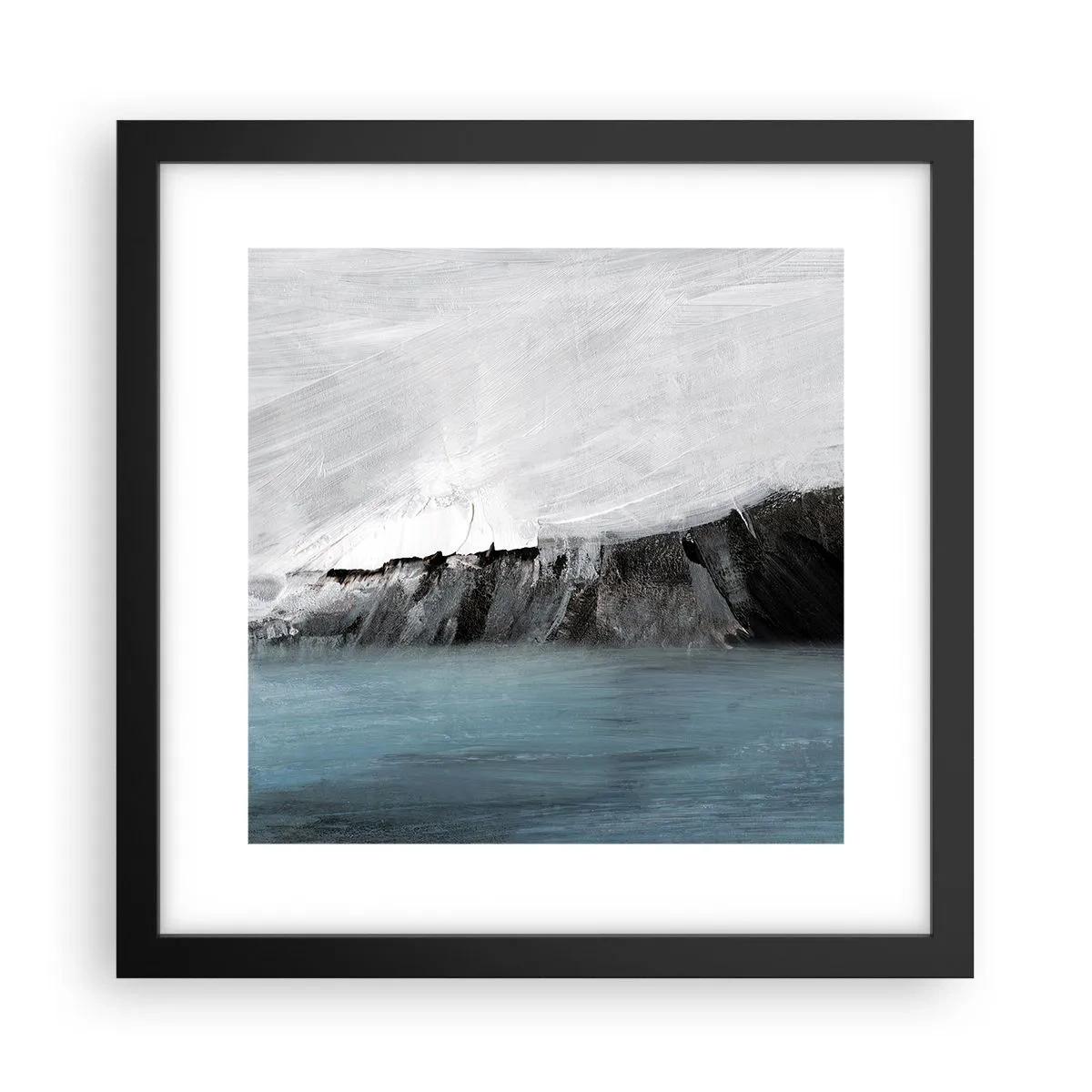 Poster în ramă neagră - Apă - pământ: lupta elementelor - 30x30 cm