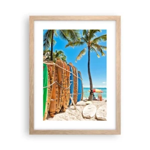 Poster în ramă de stejar deschis - Distracție însorită - 30x40 cm