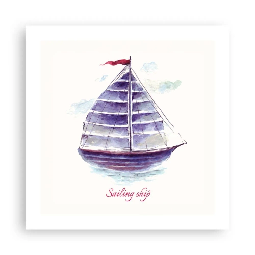 Poster - Pânze pline și apă calmă - 50x50 cm