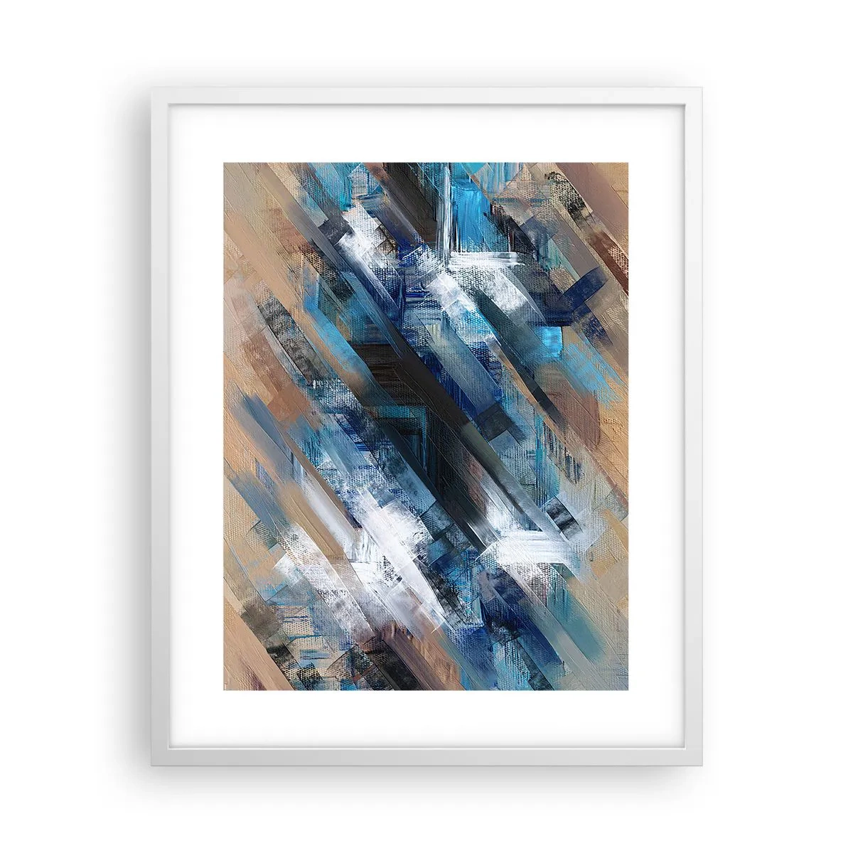 Poster în ramă albă - Pe o pantă albastră - 40x50 cm