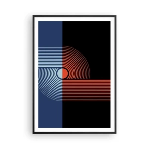Poster în ramă neagră - Într-o îmbrăţişare geometrică - 70x100 cm