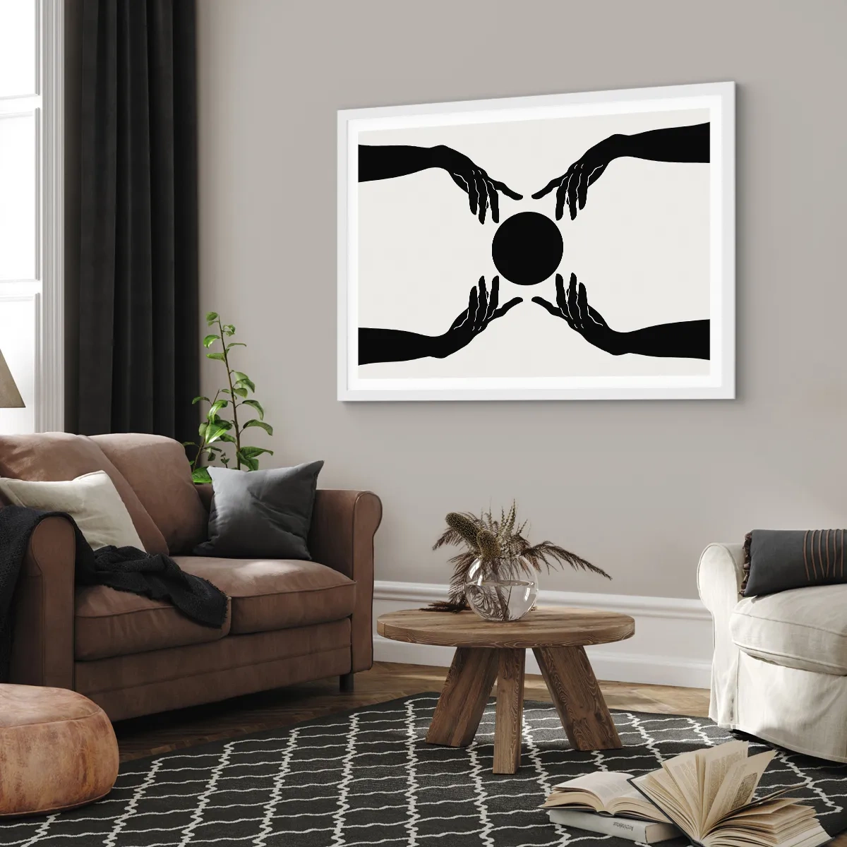Poster în ramă albă - Semnul secret - 100x70 cm