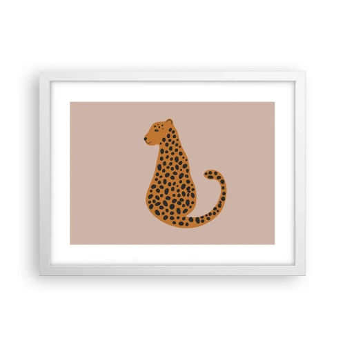 Poster în ramă albă - Modelul leopard este tot timpul la modă - 40x30 cm