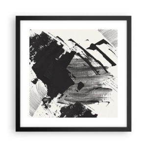 Poster în ramă neagră - Abstracție - expresie de negru - 40x40 cm