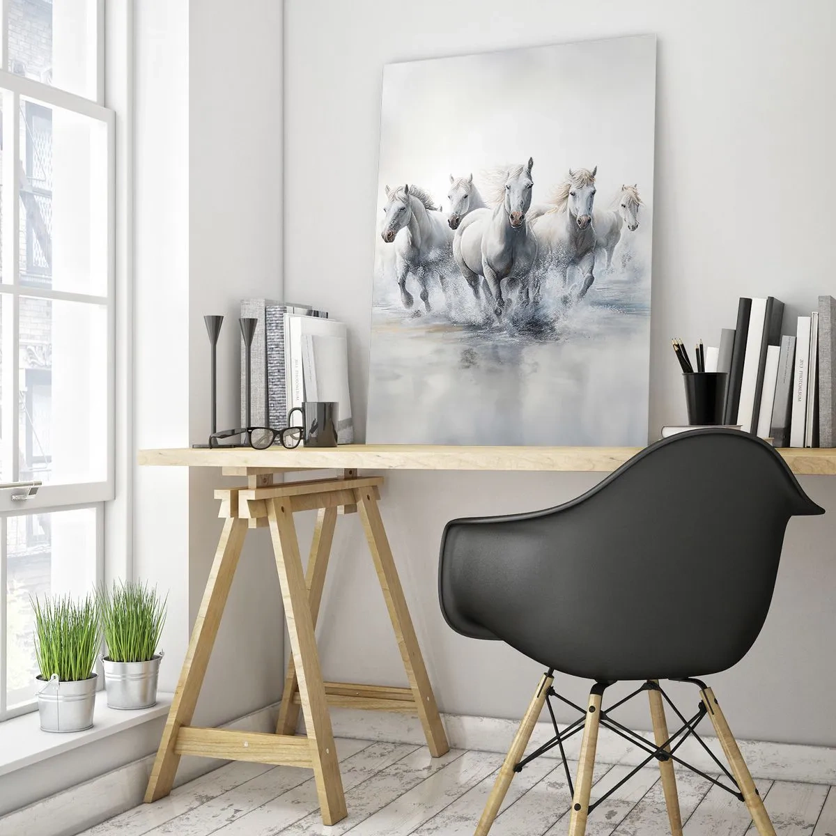 Tablou pe sticlă - Magie albă - 50x70 cm