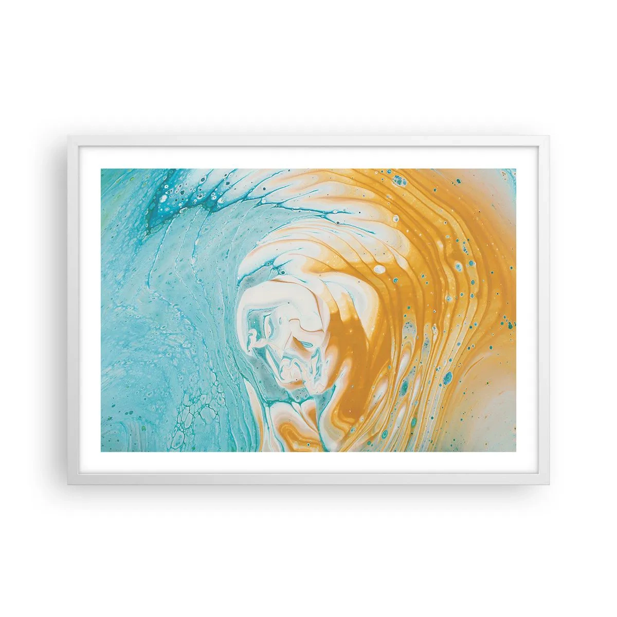 Poster în ramă albă - Vârtej de pastel - 70x50 cm