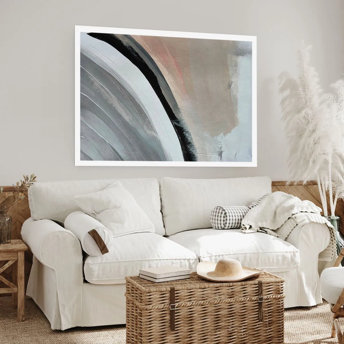 Poster - Compoziție: arc de negru și gri - 70x50 cm