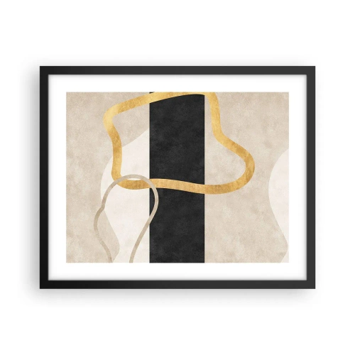 Poster în ramă neagră - Forme înbuclite - 50x40 cm