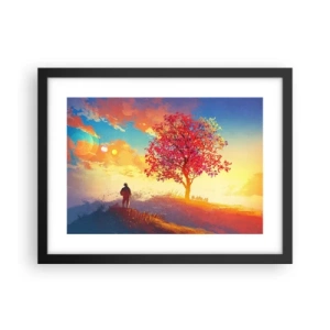 Poster în ramă neagră - Pelerin la destinație - 40x30 cm