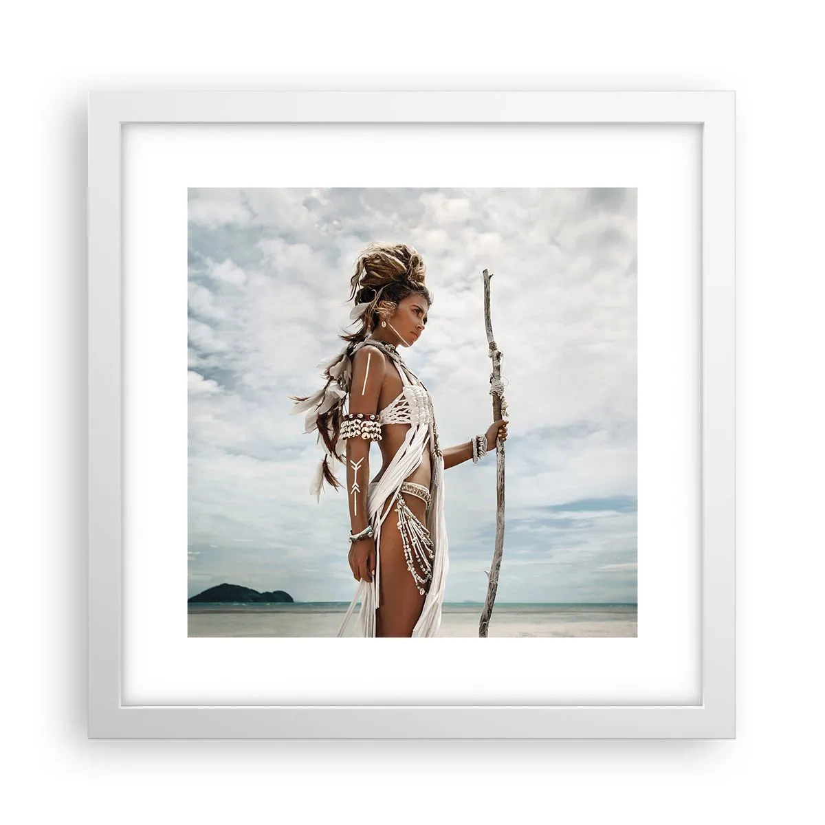 Poster în ramă albă - Regina tropicelor - 30x30 cm