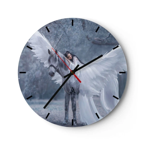 Ceas de perete - Ceas pe sticlă - Moment inspirat - 40x40 cm