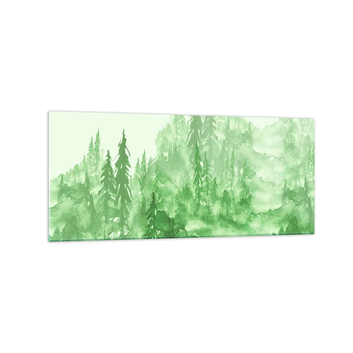 Tablou pe sticlă - Neclar prin ceața verde - 120x50 cm