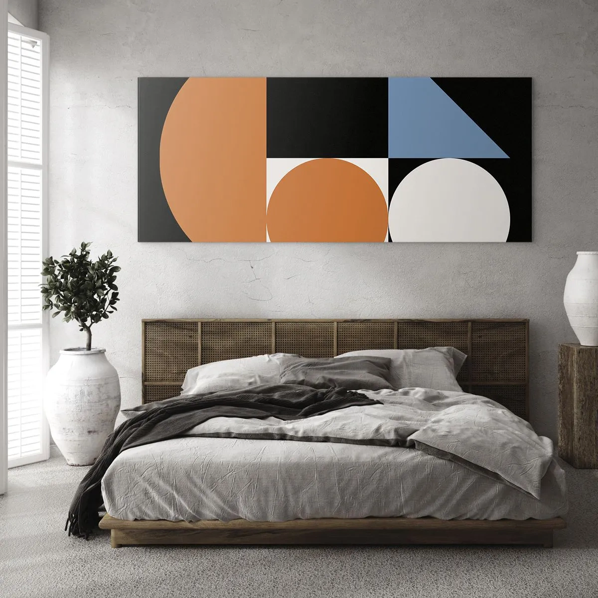 Tablou pe sticlă - Sistem de figuri - 90x30 cm