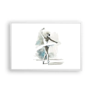 Poster în ramă albă - Fermecată într-o lebădă - 91x61 cm
