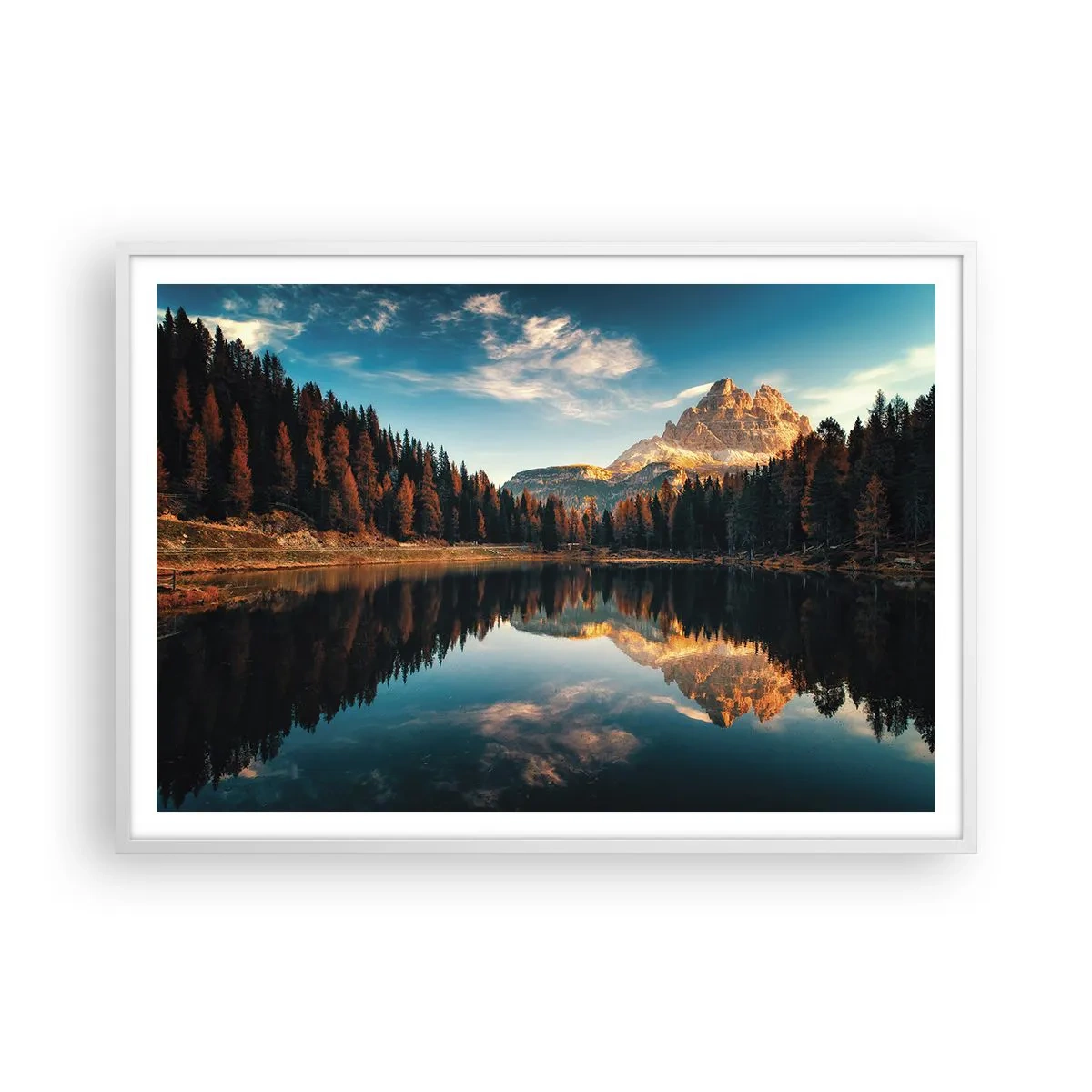 Poster în ramă albă - Peisaj dublat - 100x70 cm