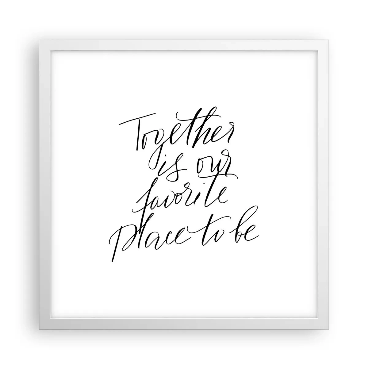 Poster în ramă albă - O simți și tu? - 40x40 cm