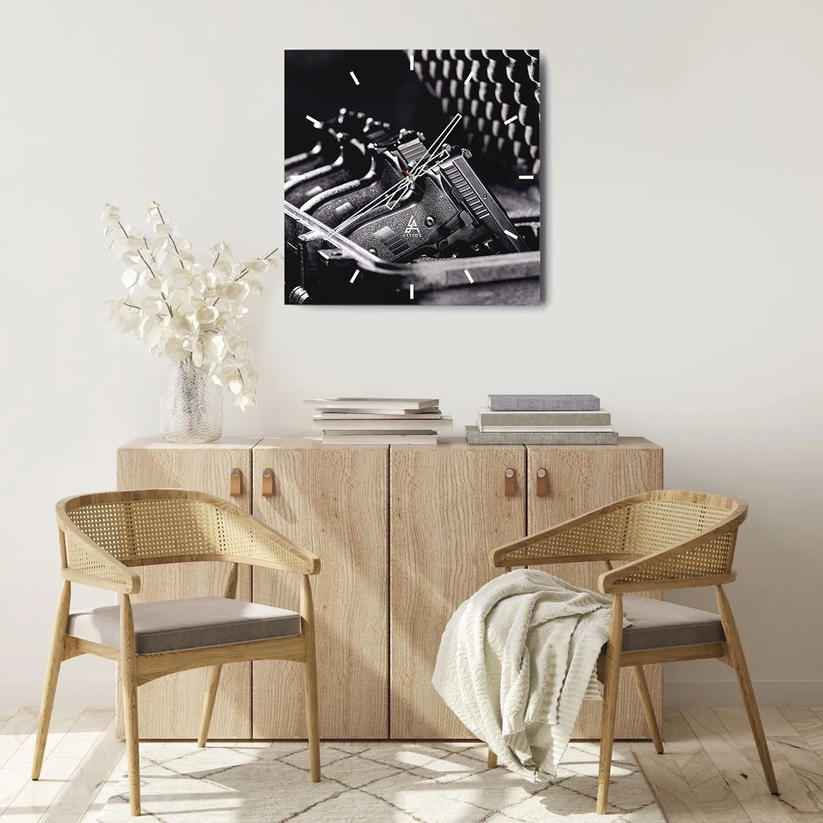 Ceas de perete - Ceas pe sticlă - Sport masculin - 40x40 cm