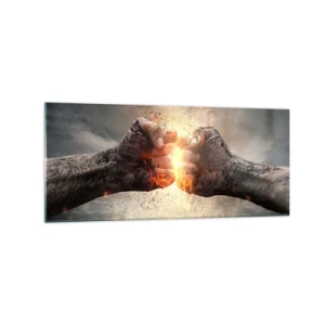 Tablou pe sticlă - Ridică-te pentru a lupta - 120x50 cm