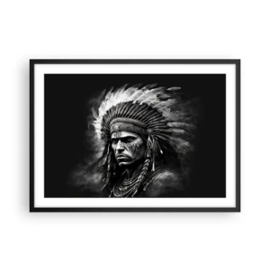 Poster în ramă neagră - Conducător și luptător - 70x50 cm